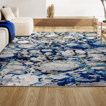 Pebble Marbled Abstract Area Rug